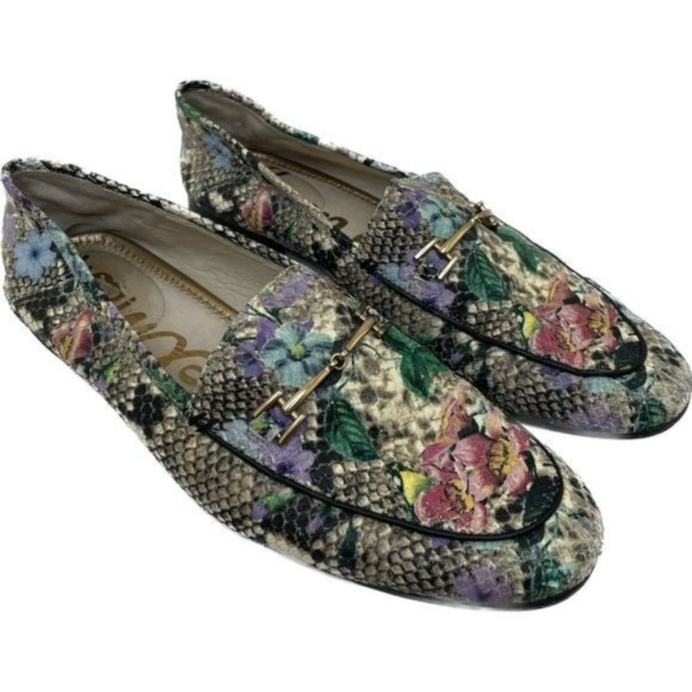 Sam Edelman loafers floral snake print multicolor size 8